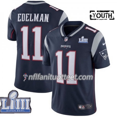 Lasten New England Patriots NFL Pelipaita Julian Edelman 11 Nike Sininen II 2019 Super Bowl LIII